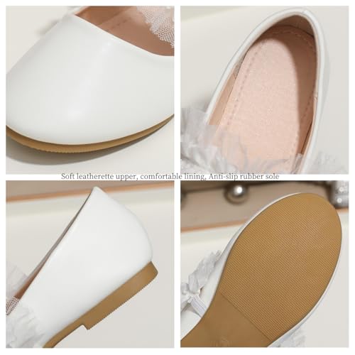 Girls Adorable Ballerina Ballet Princess Dress Shoes Lace Strap Flower Wedding Party School Mary Jane Flats for Toddler/Little Kids3
