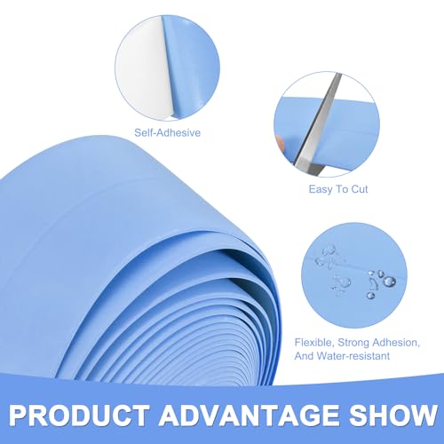 Image of Caulk Tape Sealant Strip - 1 Pack Self-Adhesive Caulking Tape for Kitchen Bathroom Toilet Wall Corner - PVC Bath Sealant Strip - (1.5-inch x 10-ft Blue)