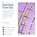 Gimme Beauty Gold Rush Claw Clip - Metal, Rectangle Clip for Long, Thick & Curly Hair - Features Gripped Tips for Firm, All-Day Hold - Comfortable & Fashionable