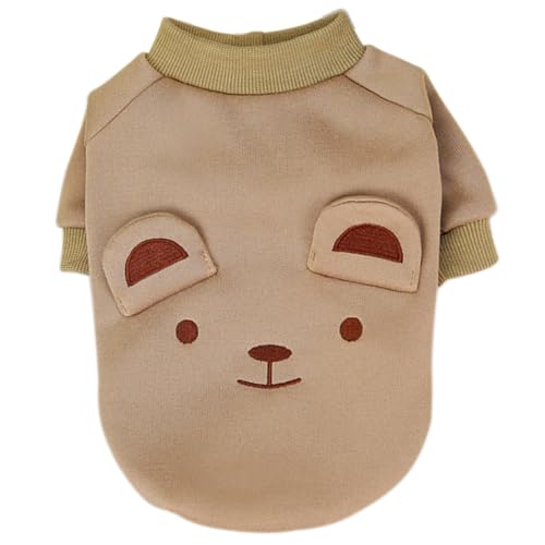 Image of Brown Cute Dog Sweater Soft Winter Clothes for Small Dogs, XL | Classic Brown Knit Pullover, Fall Winter Outfit, Elastic Cuffs, Holiday Party Matching, Machine Washable Sweatshirt for Pets