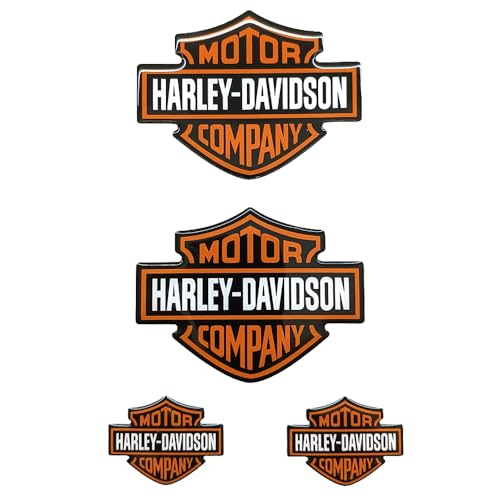 4 pz. Adesivi Resinati Gel 3D Stickers Stemma Logo per Moto Scooter Casco compatibili HARLEY DAVIDSON