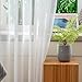 White Lightweight Sheer Curtains 90 Inches Long 2 Panels, 54 Inches Width, Semi-Transparent Hook Curtains, Soft Airy Drapes, Suitable for Bedroom and Living Room