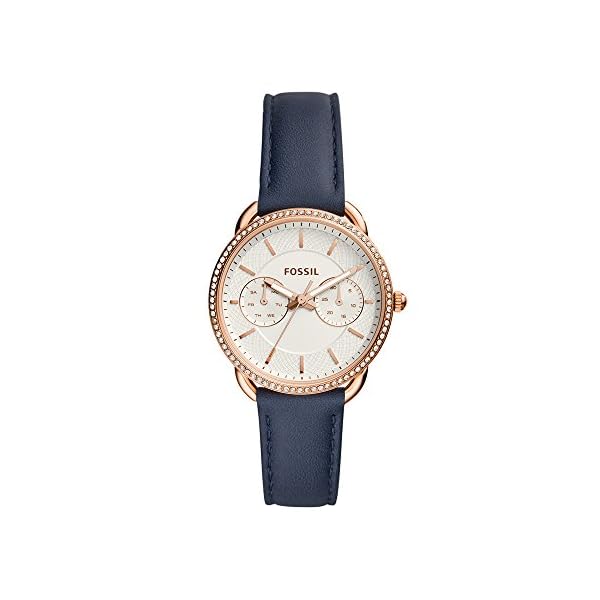 Fossil Damen Multi Zifferblatt Quarz Uhr mit Leder Armband ES4394