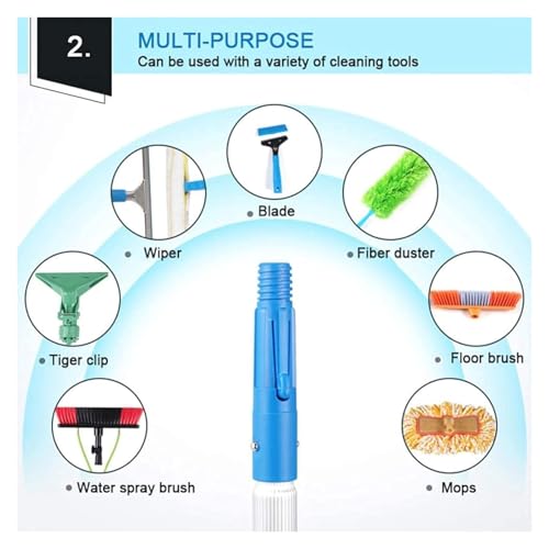 Brosse télescopique alimentée en eau de 9m pour nettoyage de vitres et véranda