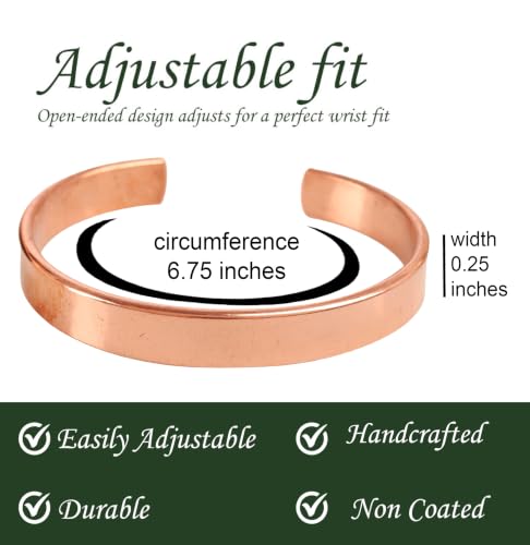 Image of Touchstone Copper Bracelet Tibetan Style. Hand Forged with Solid and high Gauge Pure Copper.