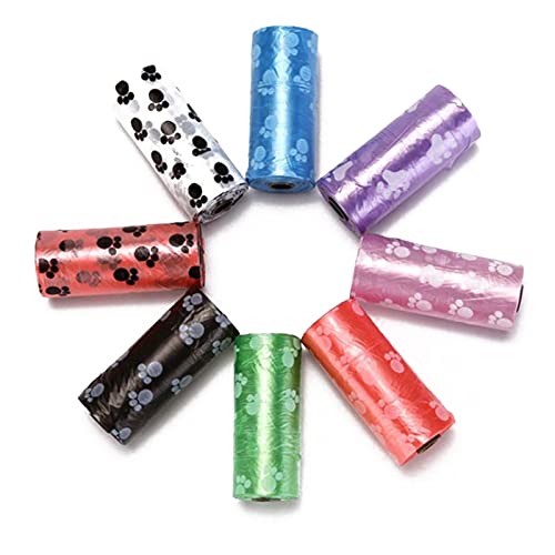 300x Hundekotbeutel bunt mit Aufdruck 30 x 22 cm (20 Rollen mit 15 Beutel) + Beutelspender mit Leinenclip schwarz