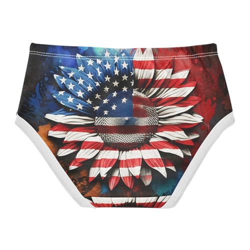 USA Sunflower Striped Petals Toddler Girls Underwear 2t Cotton Little Girl Panties Stylish Underpants Briefs2