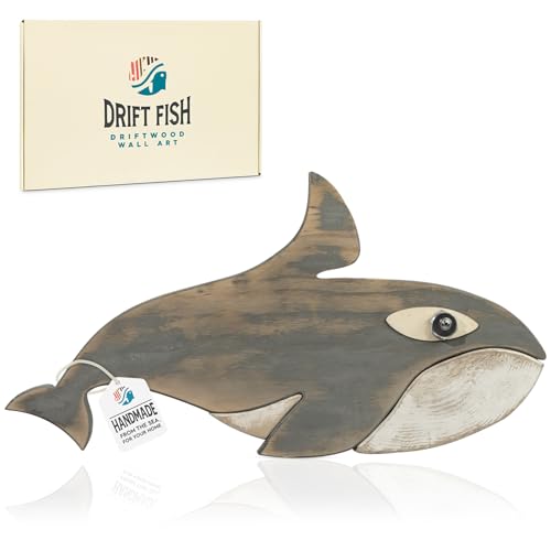 Drift Fish Handmade Wooden Rustic Coastal Wall Decor for any Room (Finn)