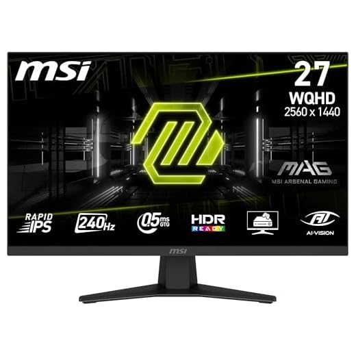 MSI MAG 274QF X24 Gaming Monitor 27 inch WQHD - Rapid IPS-paneel 2560 x 1440, 240 Hz, 0,5 ms, HDR Ready, AMD FreeSync Premium, AI Vision, HDMI 2.0b, DPort 1.4, randloos, kantelbaar, VESA-comaptibel