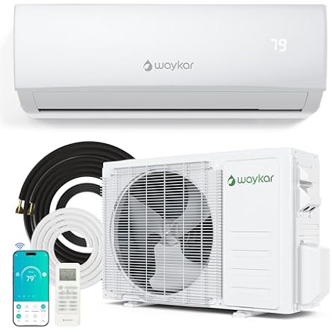 Waykar 12000BTU Wifi Enabled Mini Split Air Conditioner & Heater with Inverter, 20.0 SEER2 Cools up to 750 Sq. Ft, Compatible with Alexa, 208&230V Wall-Mounted Ductless AC Unit Cover