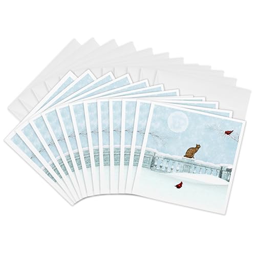 Cartes de vœux hiver et neige lot de 12 pour petits mots de fêtes
