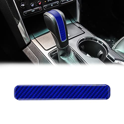 Sunjika Compatible With 1Pcs Carbon Fiber Gear Shift Lever Knob Handle Trim Sticker Decoration Interior Accessories For Ford Explorer 2013 2014 2015 2016 2017 2018 (Blue) #TOP6