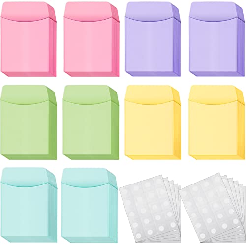 Enveloppes colorées lot de 100 avec 12 feuilles adhésives pour organisation de bureau