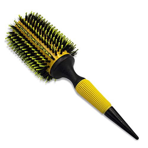 Escova de Cabelos Redonda de Madeira Com Cerdas Duplas Profissional (43mm)