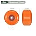 YOKIVE 4 Pcs Skateboard Wheels with Bearing, 95A Skate Scooters Replacement, Great for Skateboarding, Outdoor Street Sports (Orange, Red, 52mm OD)