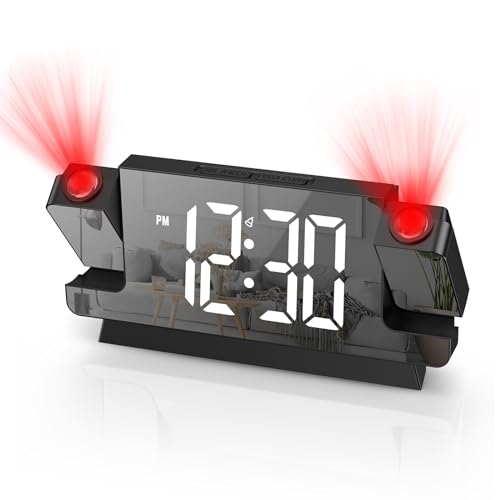 Reloj despertador digital de proyección con temperatura y puerto de carga USB 2