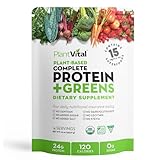 New! Plant Based Protein Powder w 18 SUPERFOODS, Veggies & Probiotics: Kale, Beets, Spirulina & More. Vegan, All BCAA's, Organic, Non-GMO, Gluten Free. Double (1 Pouch)