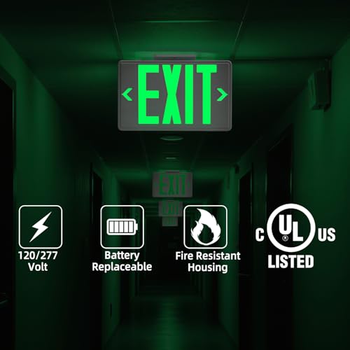 4 Pack Universal Red Light LED Exit Sign OSHA Commercial by Enjvvs - Used condition - Image 9