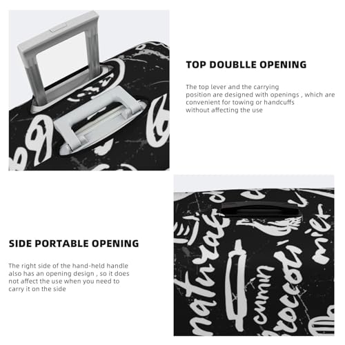 Pasta Bacon Luggage Cover TSA Approved Stylish Dust and Scratch Resistant Luggage Case Protector Washable Elasticated Luggage Covers for Kids and Adults 5