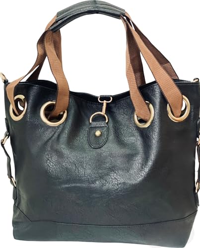 Bolsa Feminina Grande de Mão e Ombro Transversal em Couro Espaçosa Trabalho Faculdade Tote Sacola