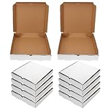 DOITOOL 10 Stück Pizzakartons aus Dickem Kraftpapier 24X24X45cm Stabile Takeaway Boxen für Pizza und Speisen Lebensmittelecht und Praktisch für Gastronomie und Catering