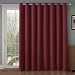 Rose Home Fashion RHF Wide Thermal Blackout Patio Door Curtain Panel, Sliding Door Curtains Antique Bronze Grommet Top 100W by 84L Inches-Burgundy