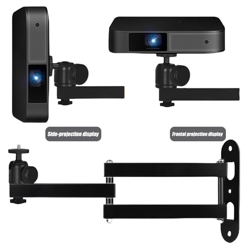 Beamer Wandhalterung, Faltbarer Beamer Halterung Wand Projector Stand Universelle Projektorhalterung Verstellbare Beamerhalterung mit 1/4 Gewinde, Metallhalter für Schlafzimmer, Wohnzimmer, Büro