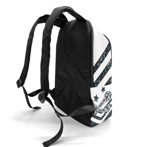 Personalised Black Glitter Cheer Casual Rucksack Large Capacity Casual Backpack Custom Unisex Travel Bag Bookbag4