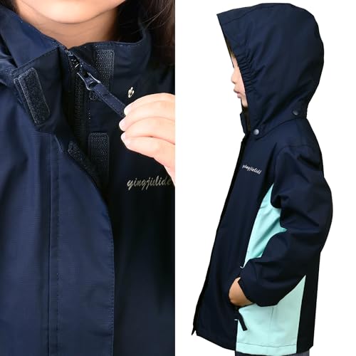 Image of Girls Boys Rain Jackets, Lightweight Waterproof Kids Rain Coats with Hood Windbreakers for Kids