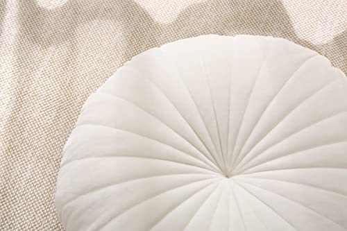 Floor Pillow Meditation Cushion Round Large Floor Pillows Seating for Adults, Velvet Thick Floor Cushions for Yoga Living Room Balcony Outdoor Tatami 18inches(Beige) - Image 4