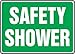 Accuform MFSD571VP Plastic Safety Sign,"Safety Shower", 10" Length x 14" Width x 0.055" Thickness, White on Green