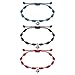 Tarsus Handmade Evil Eyes Bracelet Adjustable Ojo Turco Kabbalah Red String Amulet Nazar 3 Bracelets Set for Family Bestfriend Women Men Girls 3 PCS