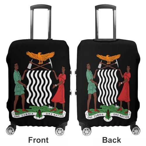Coat of Arms of Zambia Travel Luggage Cover for Suitcase 19-32 Inches Elastic Washable Baggage Protector3