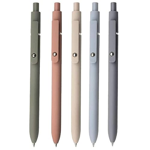 TKTTBD Gel Pen 5pcs Quick Dry Ink Pens Retractable Ink Pens 0.5mm Ballpoint Pen Fine Point Gel Pen Writing Pens for School Office Home 5 Colors