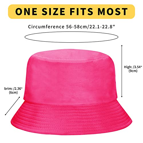 Image of Rosoz 1 & 2 Pack Bucket Hat for Women Men Summer Travel Beach Sun Hat Outdoor Cap Unisex Bucket Hats
