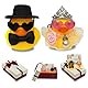 2er-Set Quietscheenten Braut und Bräutigam,Lustige Hochzeitsgeschenke für Brautpaar,Hochzeitspaar Figuren Klein mit Karte & Bogen Geschenkbox (Weiß)