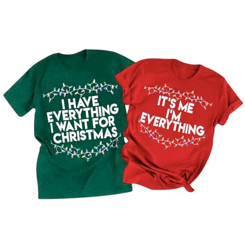 Christmas Matching Couples T-Shirts His and Hers Holiday Matching Shirts Christmas Family Pajamas Tee Top