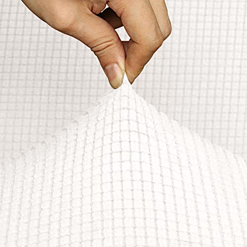 Andreannie Set Of 4 Ivory Stretch Jacquard Dining Chairs Cover Curved Back Dining Room Chair Slipcover Half Round Home Chair Cover Removable Seat Protector For Living Room Decor (Ivory, Set Of 4) #TOP5