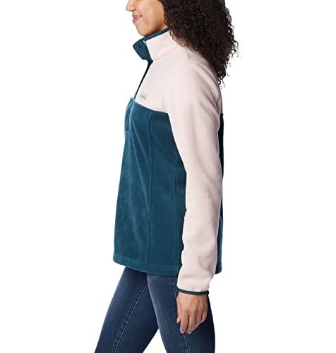 Image of Columbia Womens Benton Springs Half Snap II Pull Over Fleece Jacket, Dark Stone /Canoe /Vintage Blue, 3X