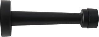 Door Stop Stopper Zinc Alloy Heavy Duty Solid Rigid Doorstop with Soft Rubber Bumper Tip, Wall Mounted, Longer and Sturdy,Easy to Install (Black, 4.7"/12cm)