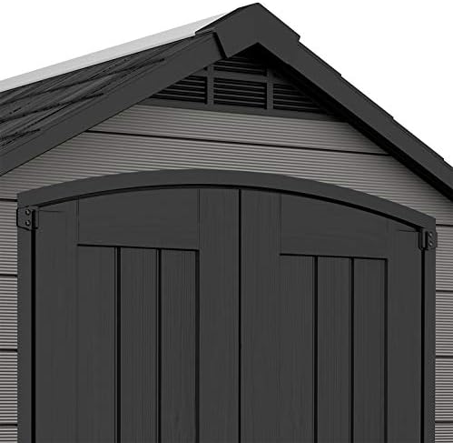 Keter Premier Outdoor Garden Storage Shed, Grey, 7.5 x 7 ft