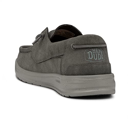 Image of HEYDUDE Unisex Welsh Slip On Loafers | Speckled Rubber Sole | Fabric Upper, Fabric Lining, Stitched Moc Toe, Lace Detail