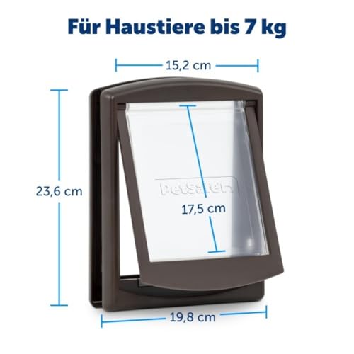 PetSafe Original 2-Way - Haustiertür mit beidseitiger Öffnung - Manuelle Verriegelung, robuster Rahmen, Klein, Braun
