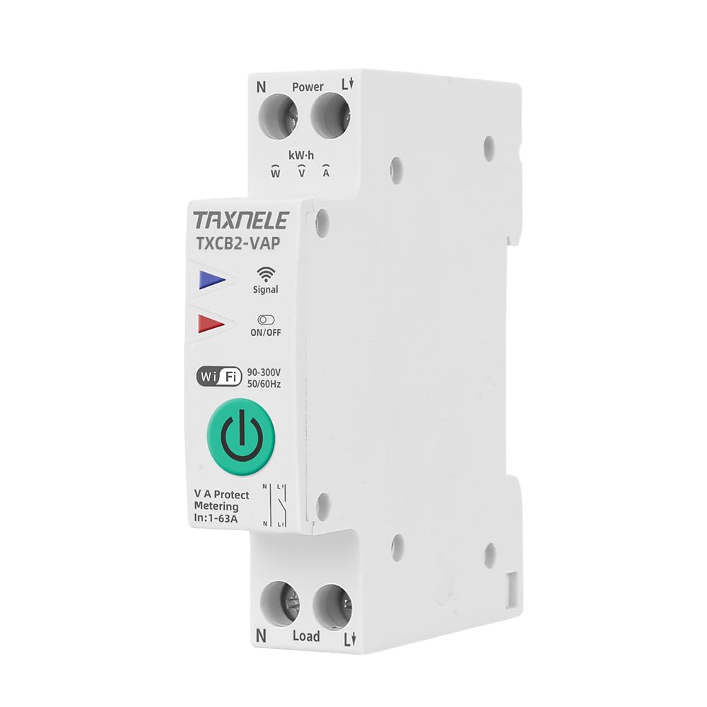 TUYA WIFI 1P 230V 63A Smart Life Interruttore automatico intelligente Misurazione della potenza Contatore di energia KWh