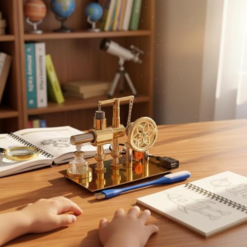 Generic Steam Engine Demonstrator Thermal Engine Physics Model Mechanical Generator Interactive Educational Toy Metal Construction Suitable Projects Home Study Student Learning - Image 5