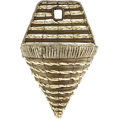 Emma Hanging / Wall Baskets with Liner Round / Cone Shaped Indoor Outdoor Garden Planter Weave Rattan Wicker (2 x 12" Emma Wall Basket Cone WIC585) Cover