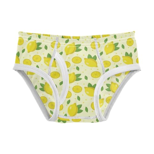 Boys' Exclusive Briefs Toddler Underwear 95% Combed Cotton Boxerbriefs 2T Lemon Pattern 73