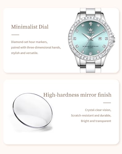 Image of OLEVS Womens Watch Gold Ladies Dress Elegant Luxury Stainless Steel Waterproof Easy to Read Small Wrist Watches for Women