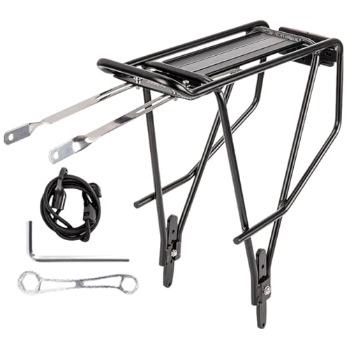 Porte-bagages arrière pour vélo en aluminium polyvalent noir