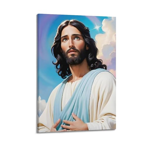 Tableau Jésus Christ affiche esthétique sur toile déco murale chambre 30x45
